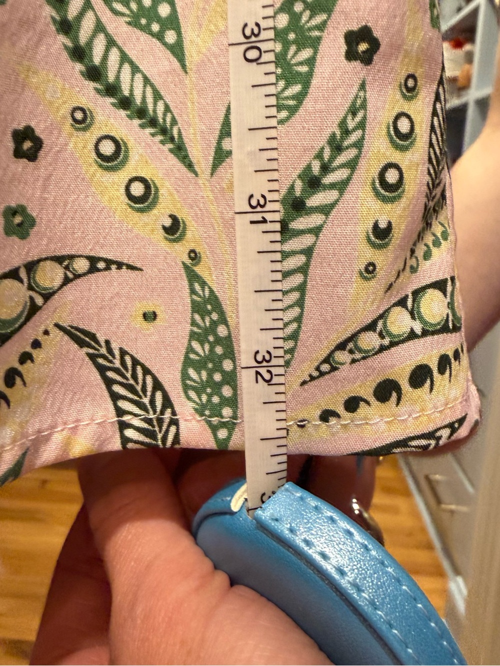 THML Pink Floral Tiered Dress with Blue Striped Ruffles - Picture 4 of 4